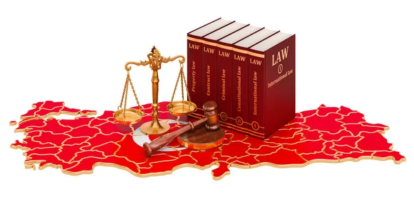 Концепция Закона Правосудия Турции Рендеринг Белом Фоне — стоковое фото