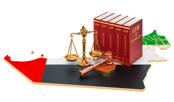 Law Justice United Arab Emirates Concept Rendering Isolated White Background — Photo