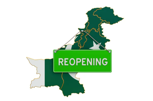 Återupptagande Pakistan Efter Karantän Koncept Rendering Isolerad Vit Bakgrund — Stockfoto