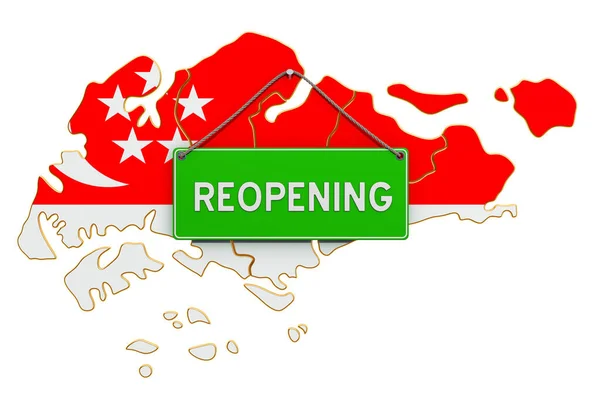 Återupptagande Singapore Efter Karantän Koncept Rendering Isolerad Vit Bakgrund — Stockfoto