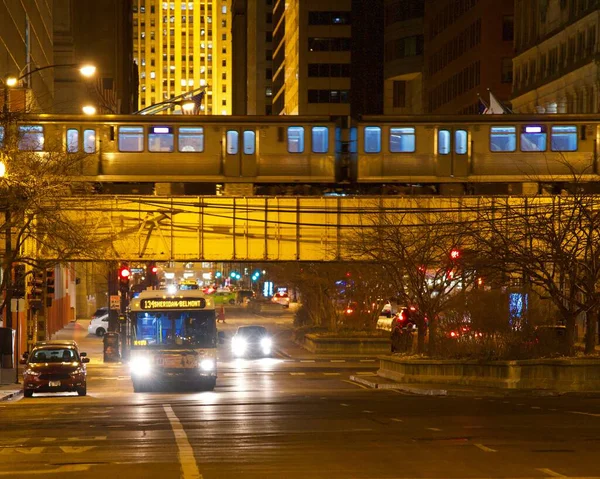 Tain Loop Downtown Chicago — Zdjęcie stockowe