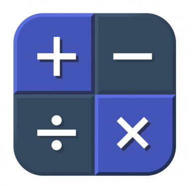 Hesap Makinesi Düz Simgesi