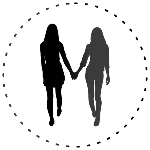 Kız el ele yürümek