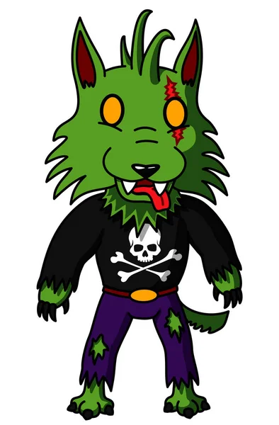 Zombie - Personagem lobisomem — Vetor de Stock