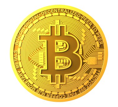 Bitcoin beyaz arkaplanda izole edildi