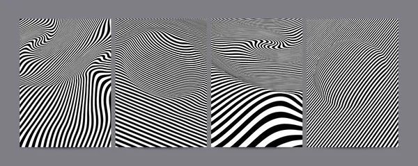 Minimal Vektör siyah ve beyaz tasarımı kapsıyor. Havalı dinamik çizgiler ve şekiller. Optik yanılsama. EPS 10 şablonu.