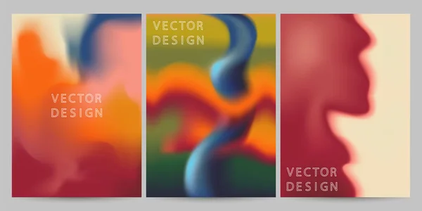 Abstract Gradient Fluid Shapes Backgrounds Set Vector Liquid Colors Design — Stock Vector