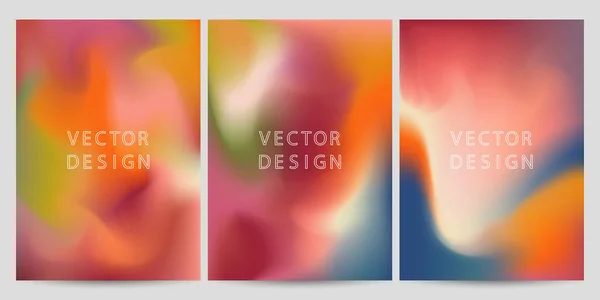 Abstrakte Gradienten Flüssige Formen Hintergründe Gesetzt Vector Trendige Flüssige Farben — Stockvektor