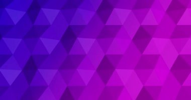 Soyut düşük çokgen eğimli arkaplan. 3 boyutlu kusursuz döngü animasyonu. Üçgen segmentli geometrik şekiller. Moda renkleri.