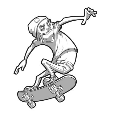 karikatür skater boy