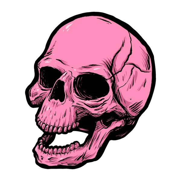 Rosa Totenkopf. Vektor Clip Art — Stockvektor