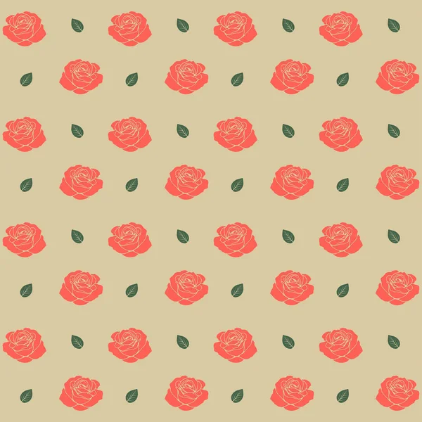 Seamless Pattern Roses Vector Illustration — Stock Vector