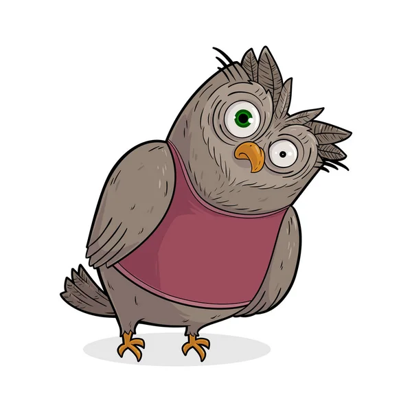 Cartoon Owl Vektor Illustration — Stock vektor