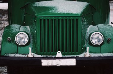 Yeşil retro otobüs tarz 