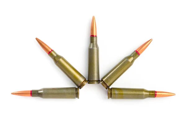 Arsenal munição close-up isolado no fundo branco Imagem De Stock