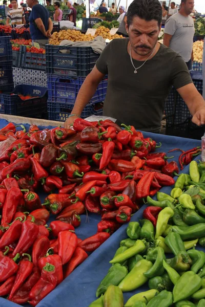 시장에 신선한 야채와 과일의 생산 — 스톡 사진