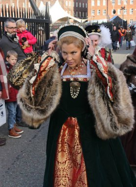 Her yıl Noel Victoria Festivali portsmouth Tersane, 2 Aralık 2017 yılında Victoria bölümlerini oynayan 2 Aralık 2017, Portsmouth Tersane, İngiltere: bilinmeyen aktörler