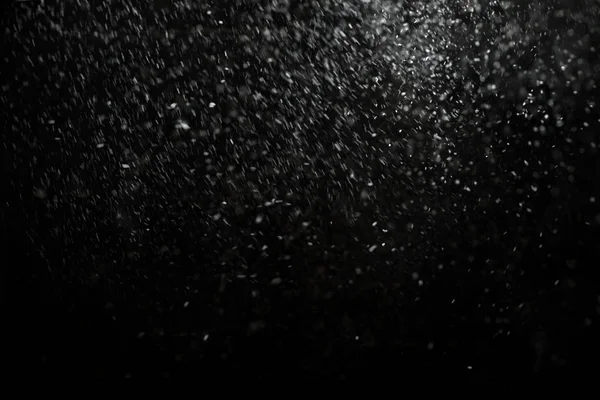 Falling Snow down On The Black Background — Stock Photo, Image