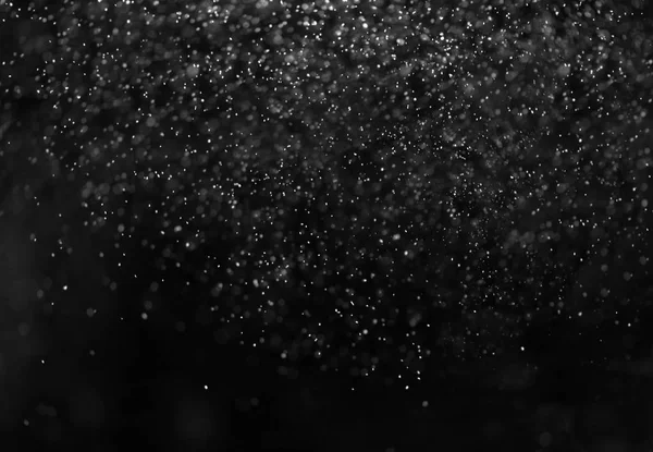 Falling Snow down On The Black Background — Stock Photo, Image