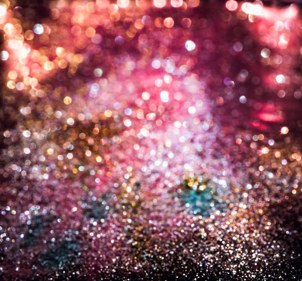 Bokeh goldene Glitzertextur bunte verschwommene abstrakte Hintergrund — Stockfoto