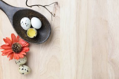 ahşap arka plan üzerinde yumurta stüdyo çekim.