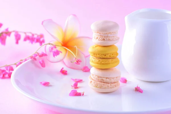 Macarons Coloridos Macaroons Sobremesa Doce Bonito Para Comer — Fotografia de Stock