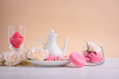 macarons veya bademli kurabiye tatlı tatlı yemek güzel