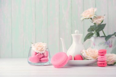 macarons veya bademli kurabiye tatlı tatlı yemek güzel