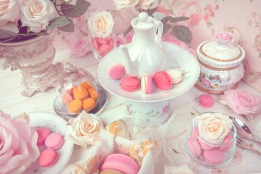 macarons veya bademli kurabiye tatlı tatlı yemek güzel