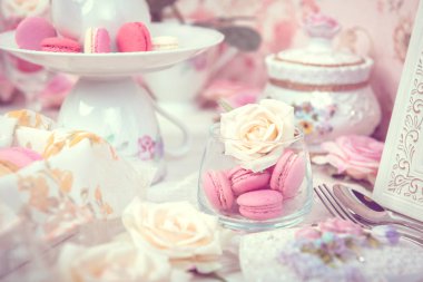 macarons veya bademli kurabiye tatlı tatlı yemek güzel