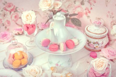 macarons veya bademli kurabiye tatlı tatlı yemek güzel