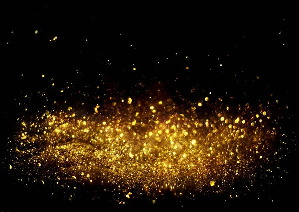 Golden glitter bokeh lighting texture Blurred abstract backgroun — Stock Photo, Image