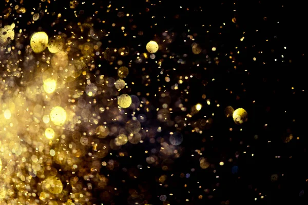 Złoty brokat bokeh oświetlenie tekstury Niewyraźne abstrakcyjne tło — Zdjęcie stockowe