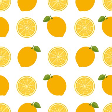 Limon arka plan. Limon ile Seamless modeli. Düz stil. Vektör çizim.