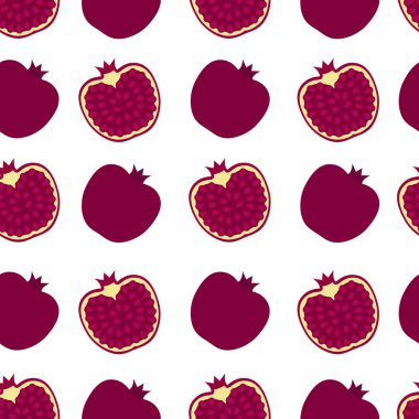 Nar arka plan. Nar ile Seamless modeli. Düz stil. Vektör çizim.