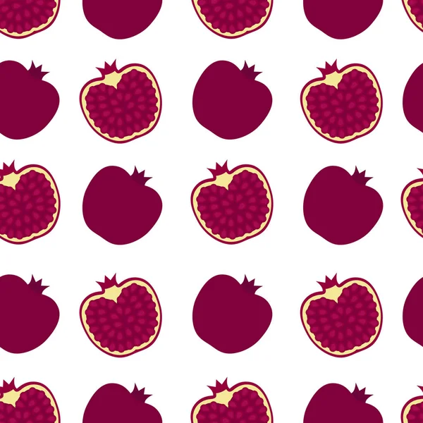 Nar arka plan. Nar ile Seamless modeli. Düz stil. Vektör çizim.