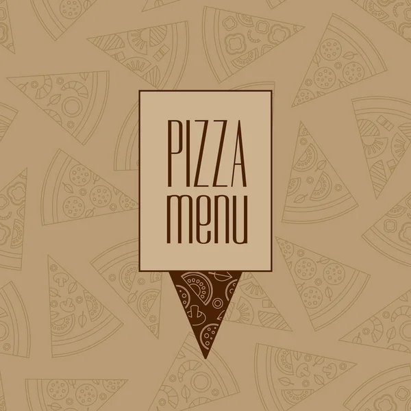Pizza meny design med moderna linjeobjekt. Pizza restaurangens position. Vektorillustration. — Stock vektor