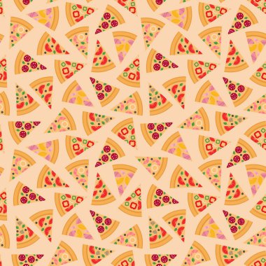 Pizza adet vektör seamless modeli.