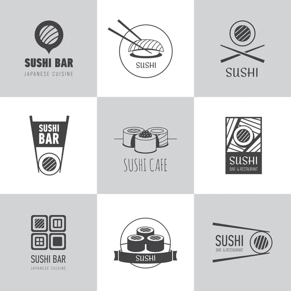 Conjunto de vetor de logotipos Sushi . — Vetor de Stock
