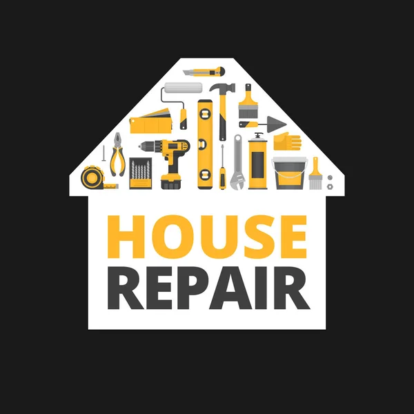 Hem reparation. Bygg verktyg. Handverktyg för renovering — Stock vektor