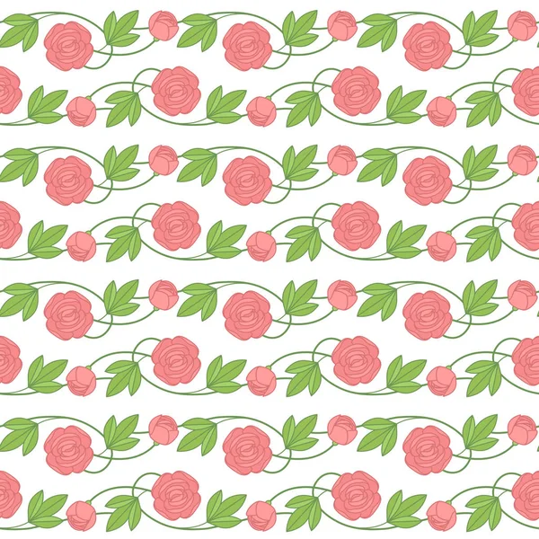 Patrón floral vectorial de peonías rosadas — Vector de stock