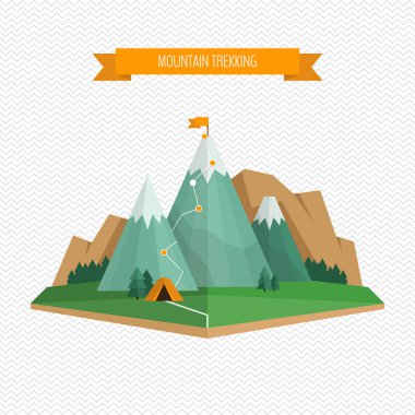 Trekking ve kavram hiking.
