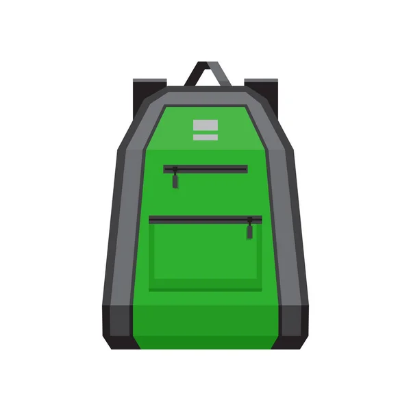 Mochila de senderismo. Bolso escolar. Ilustración vectorial, estilo plano . — Vector de stock