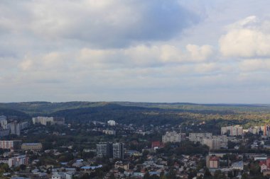 Lviv şehir, Ukrayna modern kesiminde havadan görünümü.