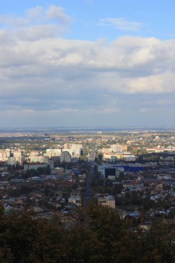 Lviv şehir, Ukrayna modern kesiminde havadan görünümü.