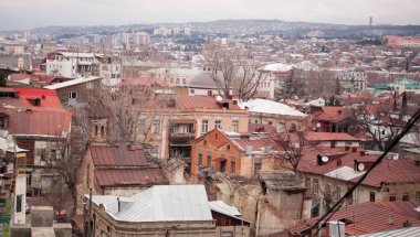 Tiflis, Gürcistan, Avrupa'nın panoramik görünüm