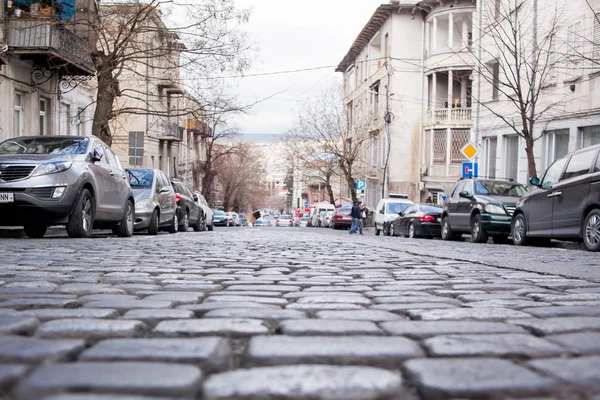 Tiflis, Gürcistan - 19 Şubat 2016: Güzel turist sokak