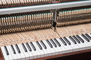 Vintage piyano çekiç mekanizması. Onarmak hazırlamak