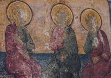 kötü korunmuş simgelerin eski simgesi duvara boyalı