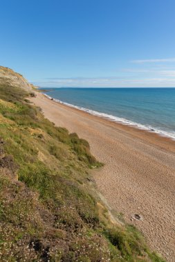 Eype beach Dorset İngiltere'de İngiltere'de Jurassic coast Bridport Güney ve Batı Körfezi yakınlarında 